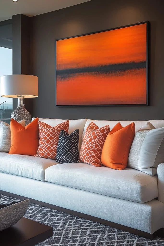 Contemporary Living Rooms with Vibrant Color Accents