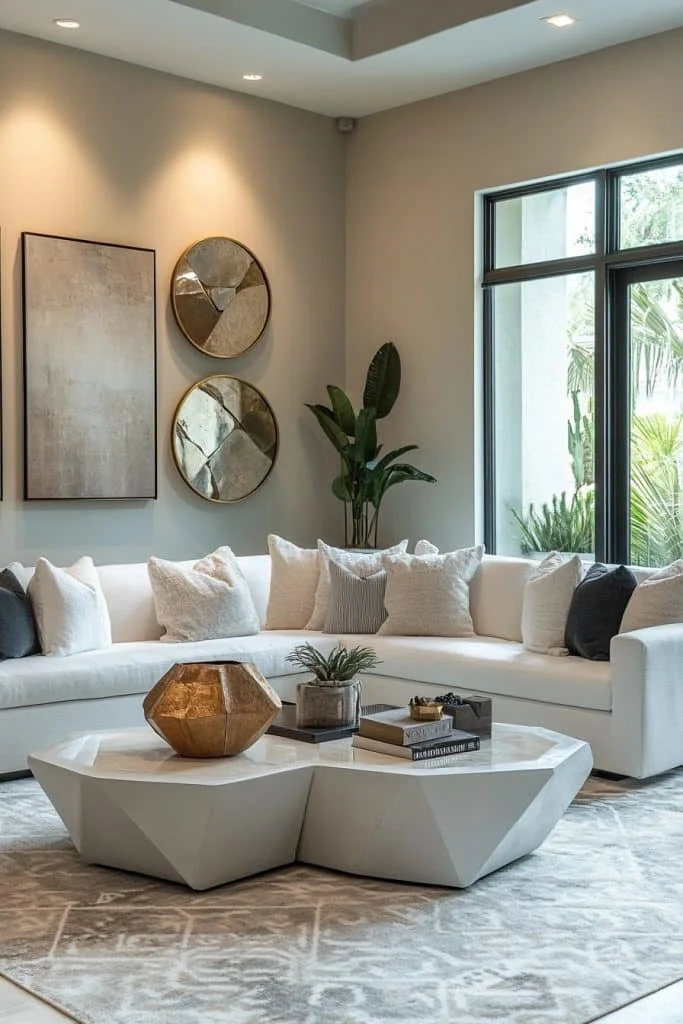 Geometric-Inspired Contemporary Living Rooms