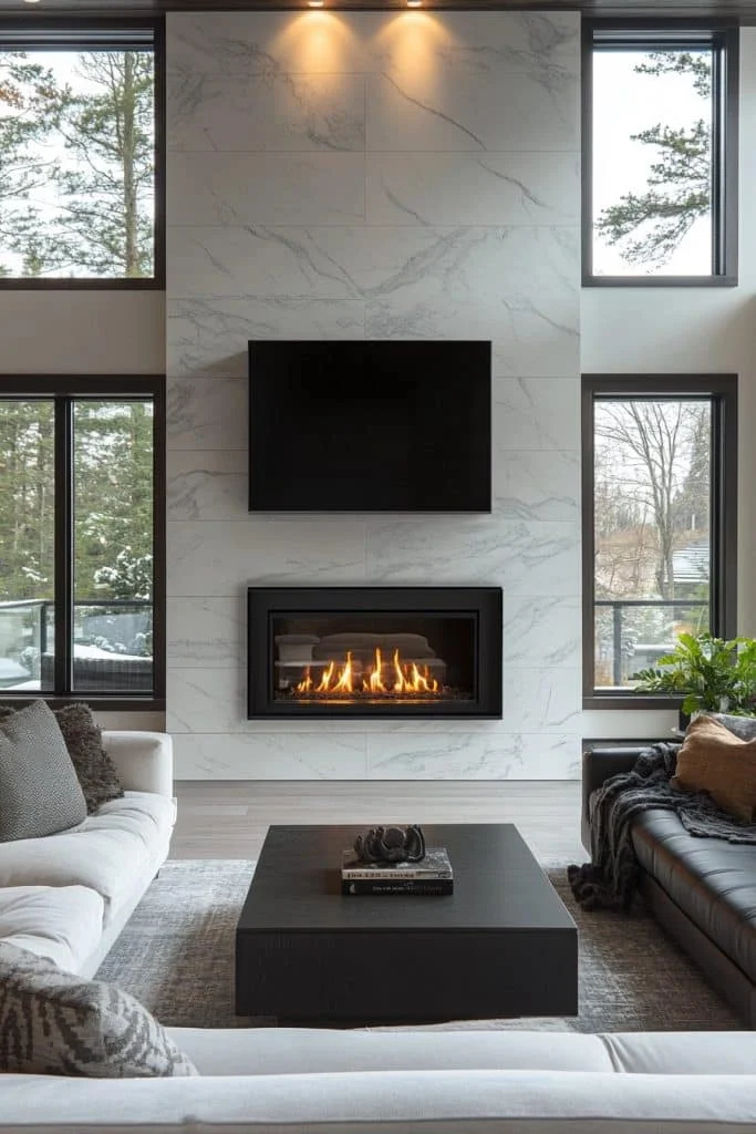 Contemporary Living Rooms with Modern Fireplace Features