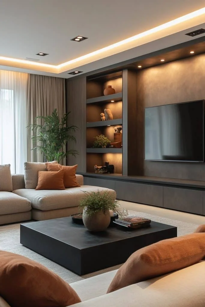 Sleek Contemporary Living Rooms with Concealed Storage