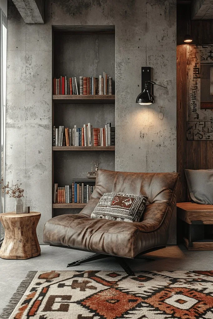29 Brutalist Interior Design Ideas for a Bold Architectural Statement 9 Cozy Reading Corner