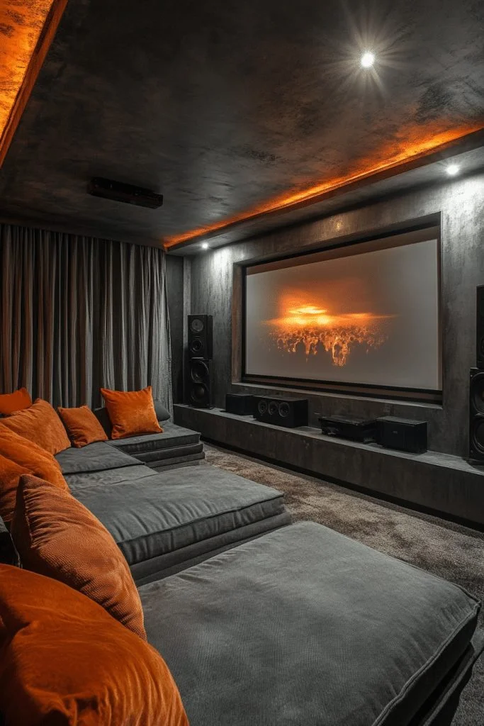 29 Brutalist Interior Design Ideas for a Bold Architectural Statement 12 Immersive Home Theater