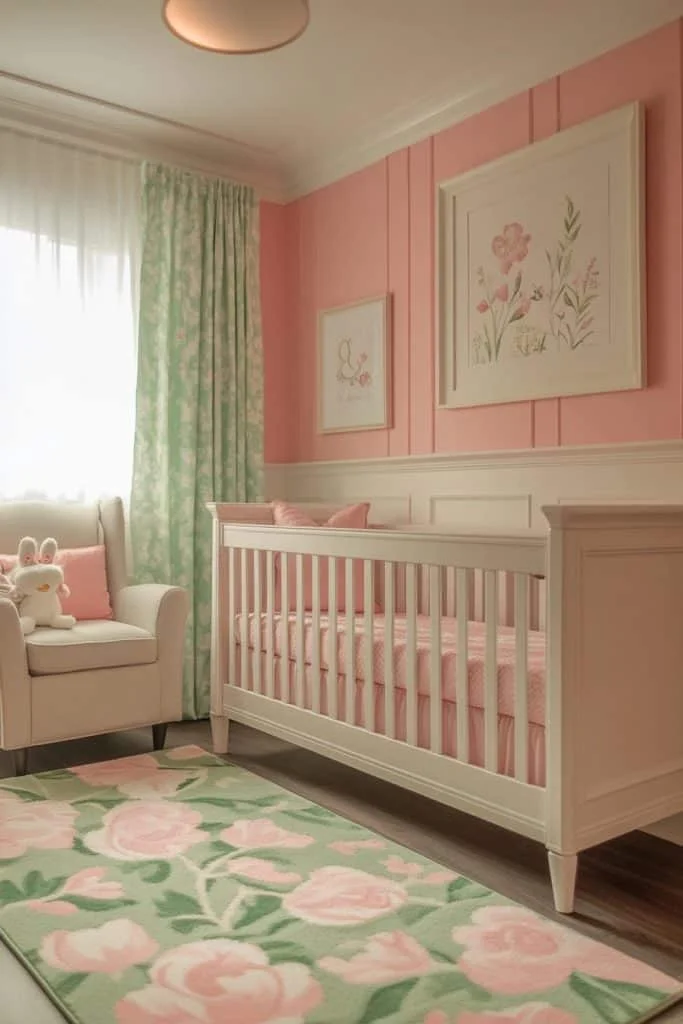 Vibrant Pink and Green Nursery