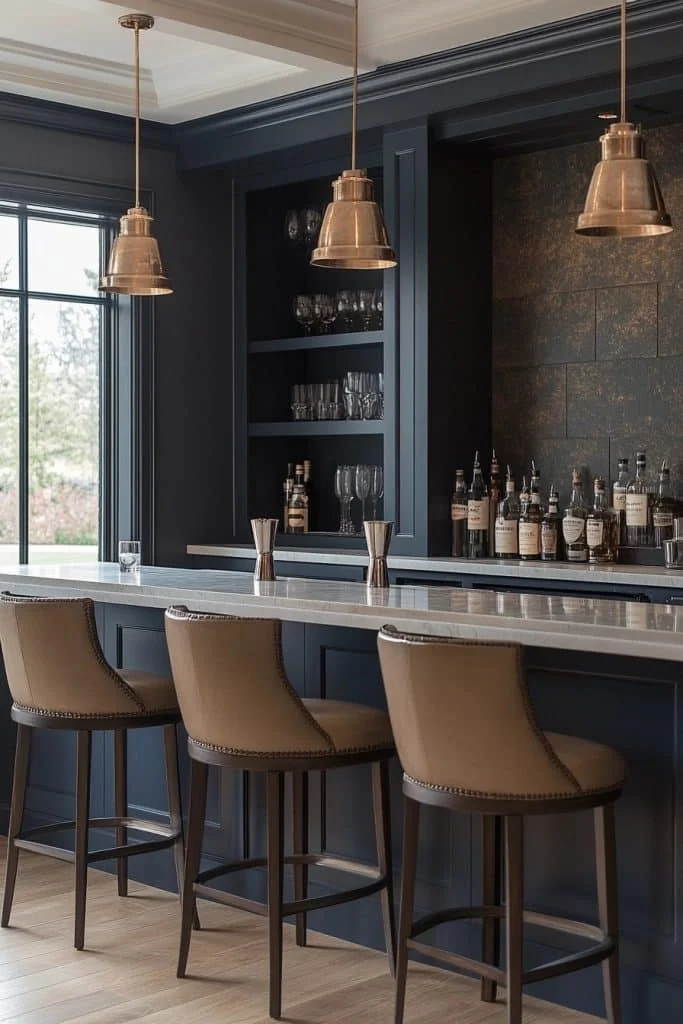 Contemporary Preppy Home Bar