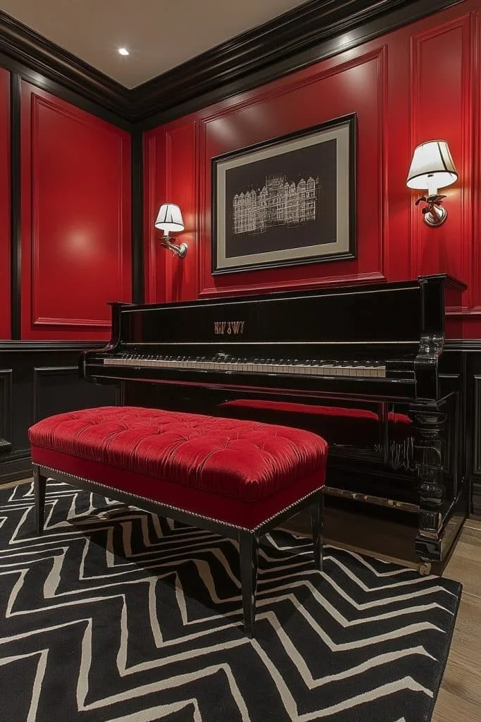 Polished Preppy Music Room
