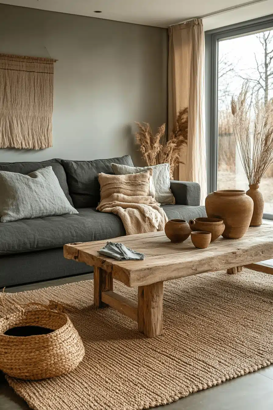 Charcoal sofa living room