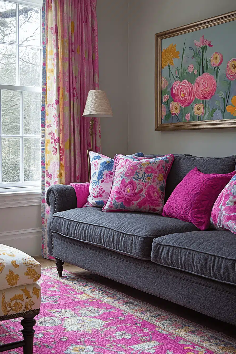 Charcoal sofa living room