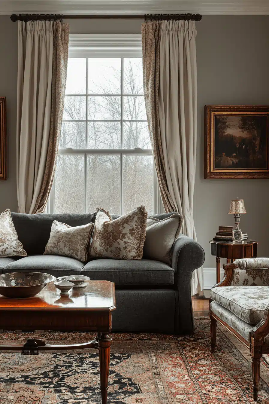 Charcoal sofa living room