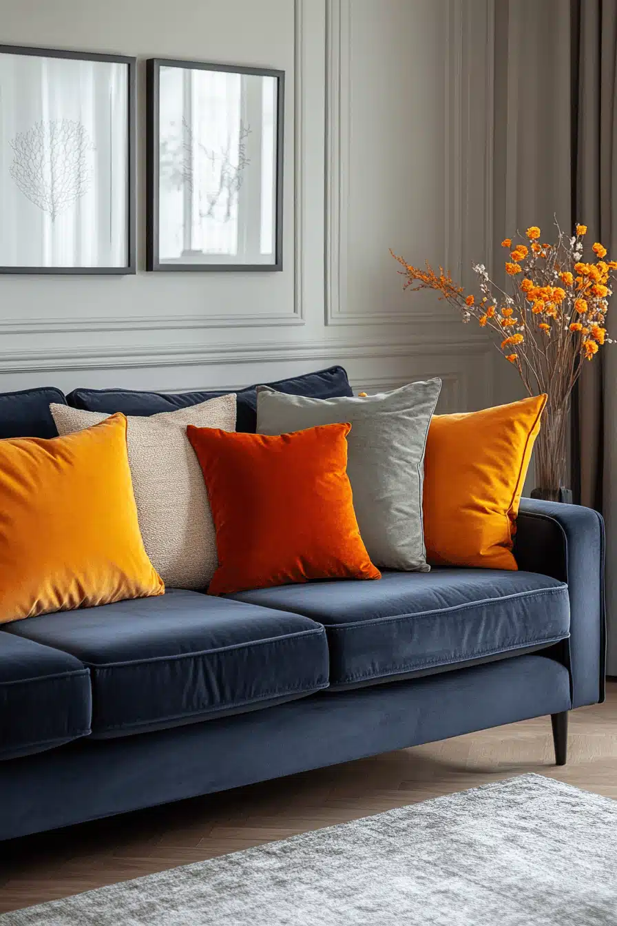 Charcoal sofa living room