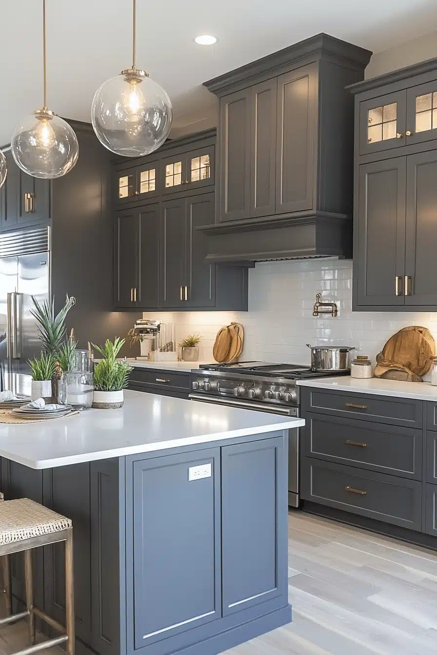 grey and white kitchen
