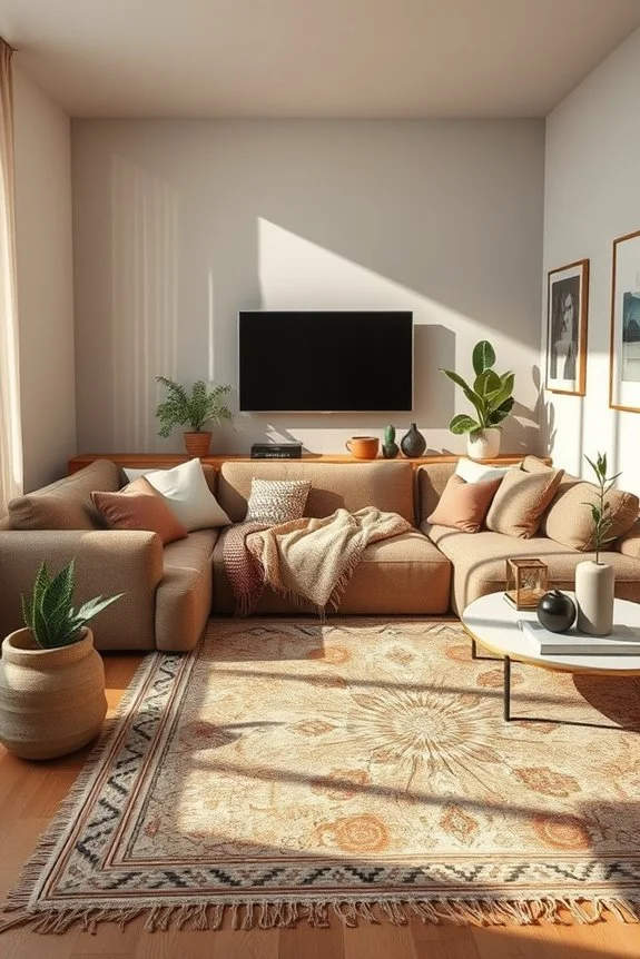 eclectic textured living space