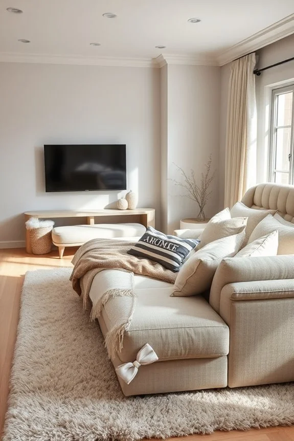 cozy layered textile decor