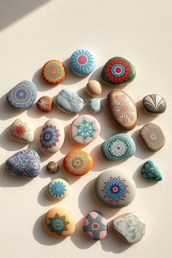 creative painted rock displays