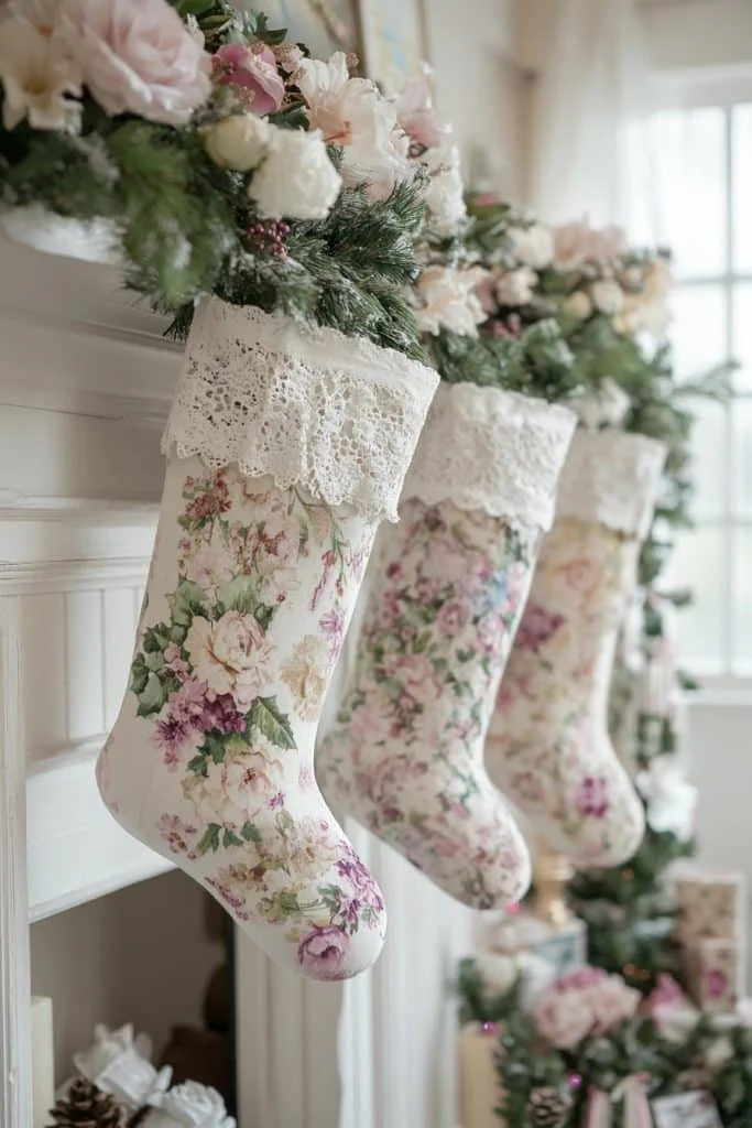 Shabby Chic Floral Stockings