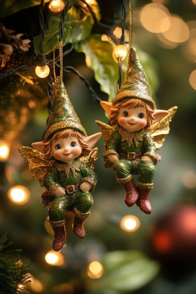 Playful Elf and Fairy Ornaments