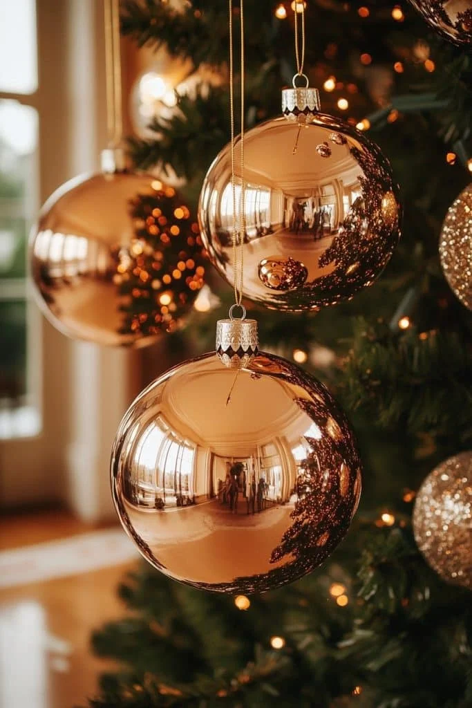 Gleaming Metallic Ball Ornaments