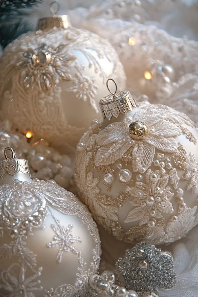 Delicate Lace and Embroidered Ornaments