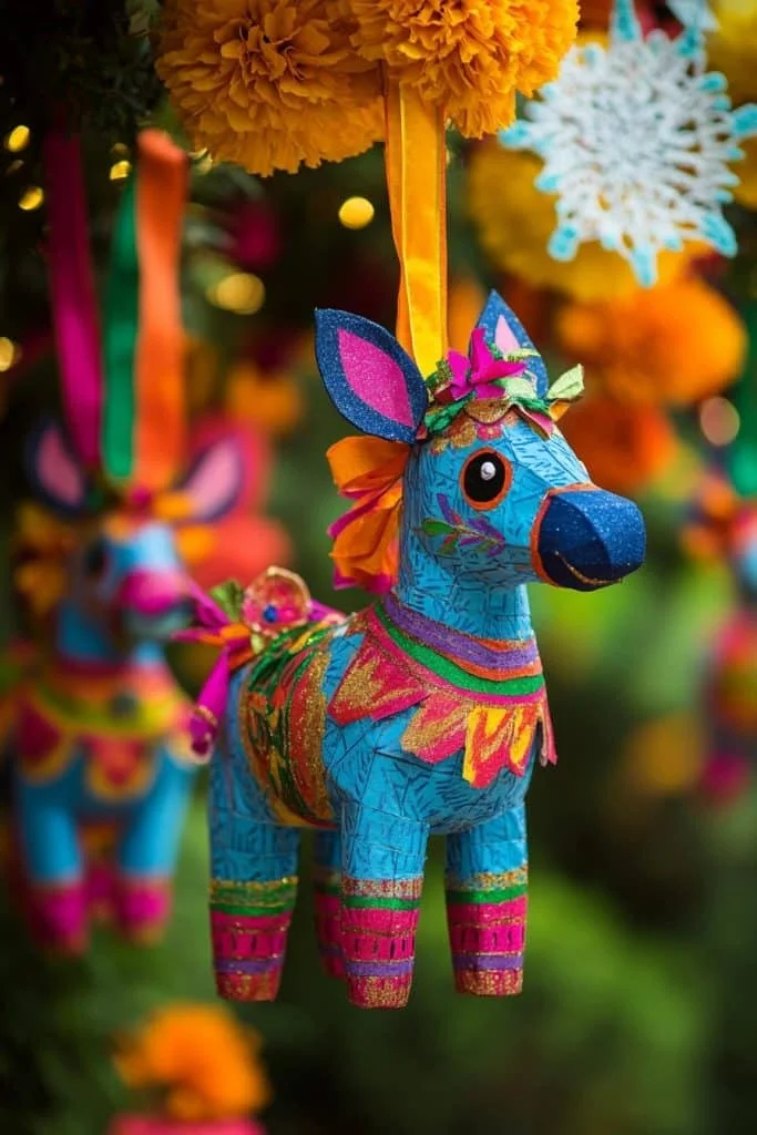 Vibrant Mexican Piñata Ornaments