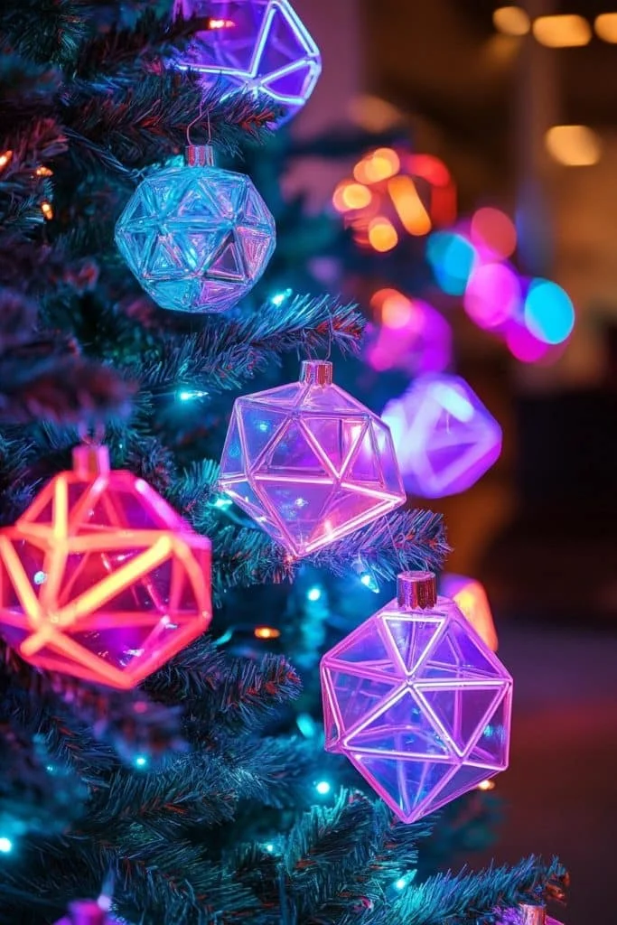 Vibrant Neon Modern Ornaments