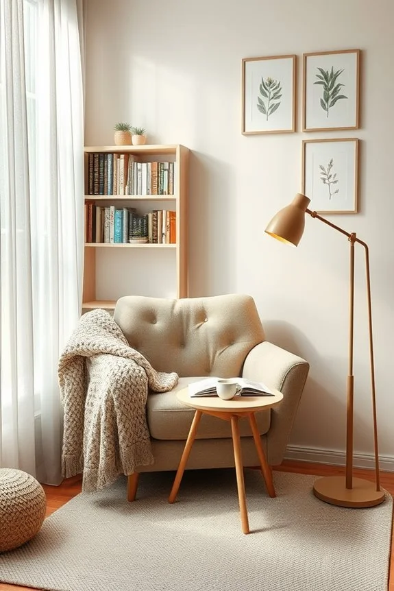 cozy reading nook with soft textiles