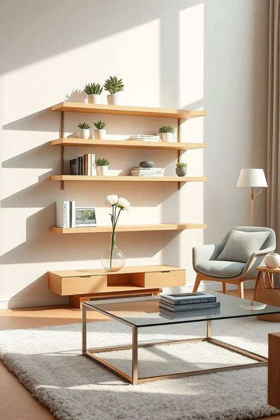floating shelves for stylish display
