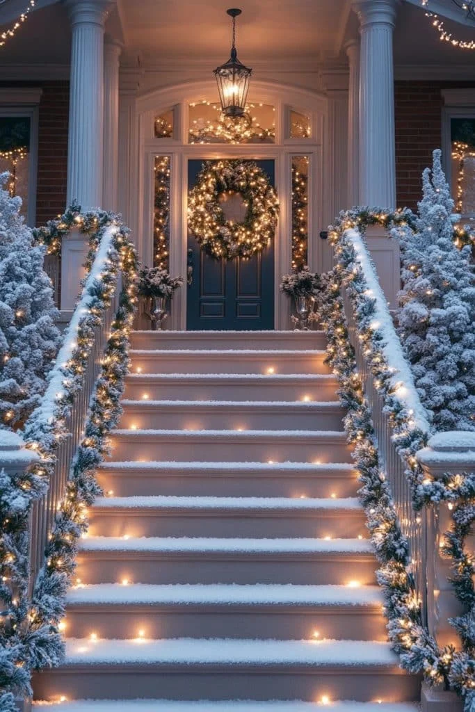 Refined Christmas Staircase Decor