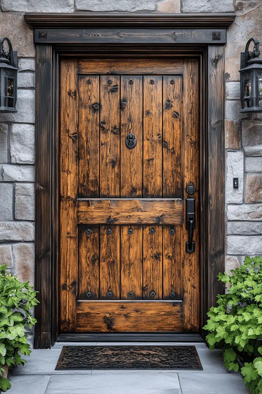 natural wood front door ideas