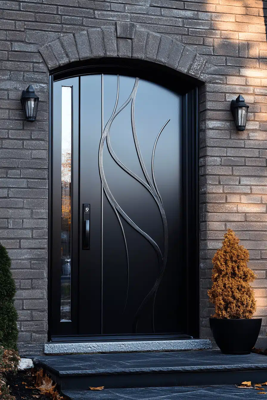 metal accent front door ideas