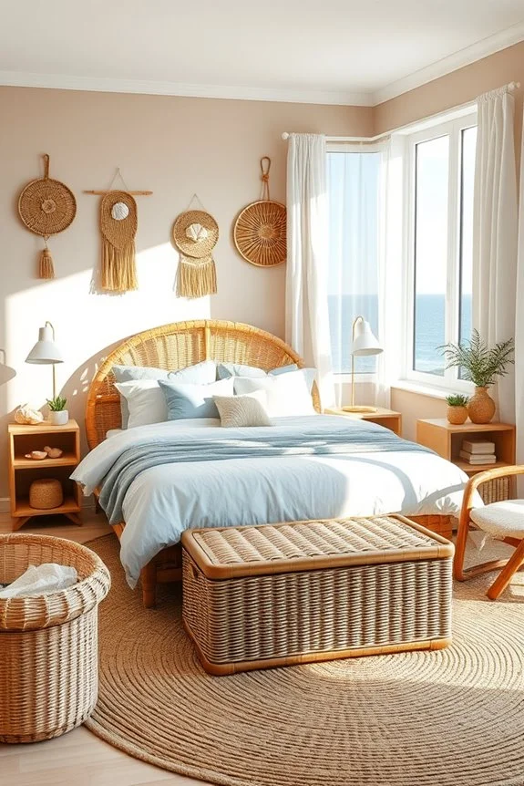 rattan wicker coastal decor
