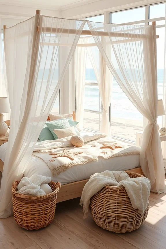 beachy canopy bed retreat