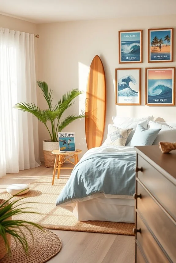 nostalgic coastal surfing decor