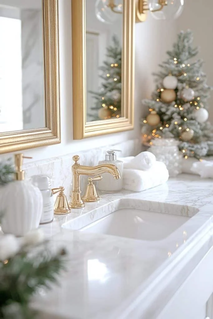 Golden Glamour Yuletide Bathroom