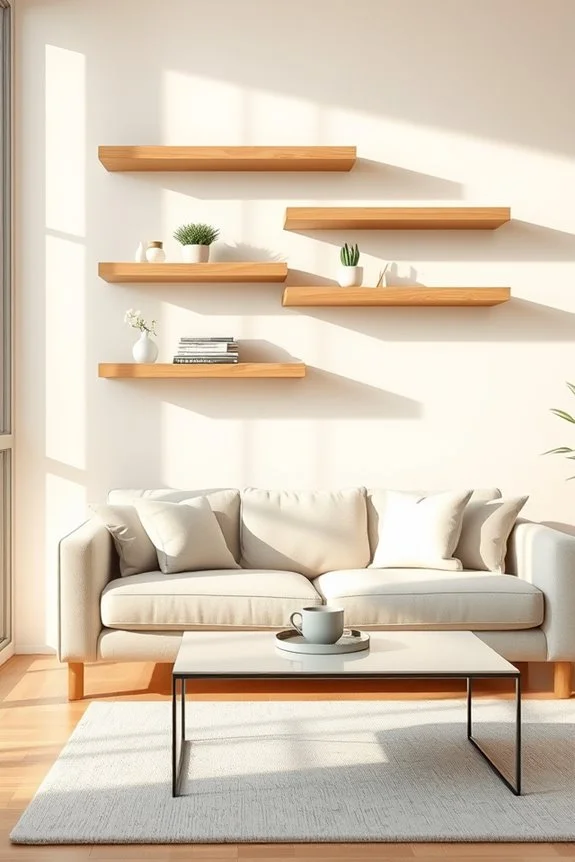stylish functional floating shelves