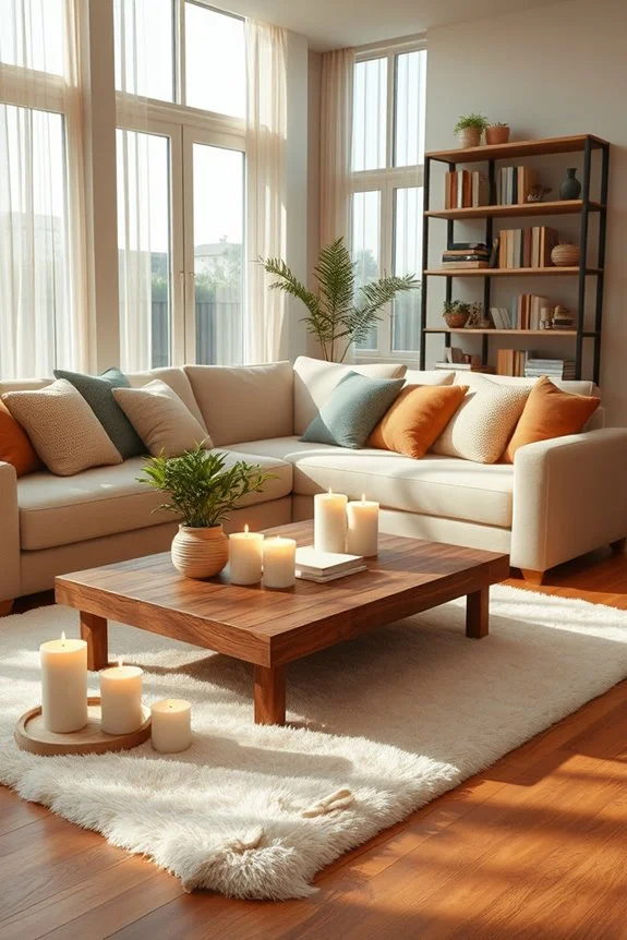 cozy candlelit living room