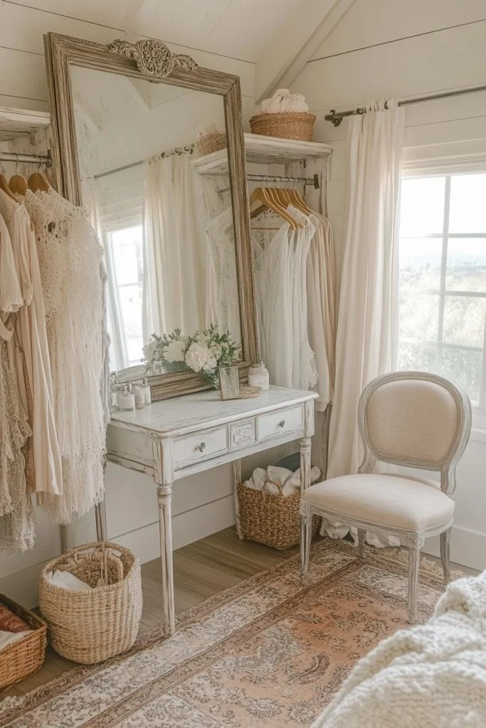 Boho Dressing Area with Vintage Charm