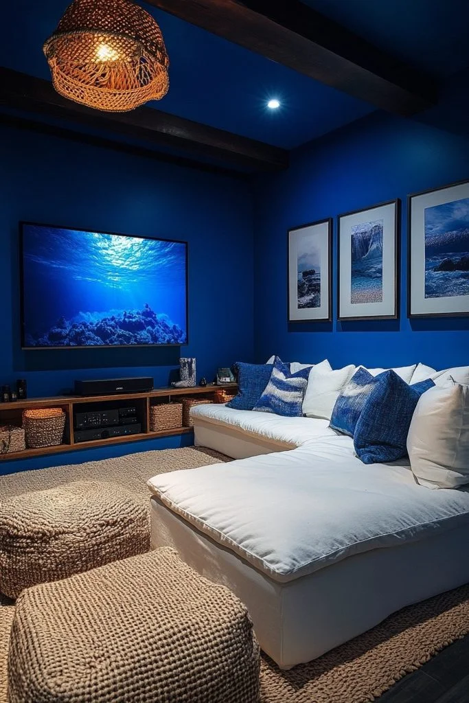 Boho Blue Media Lounge