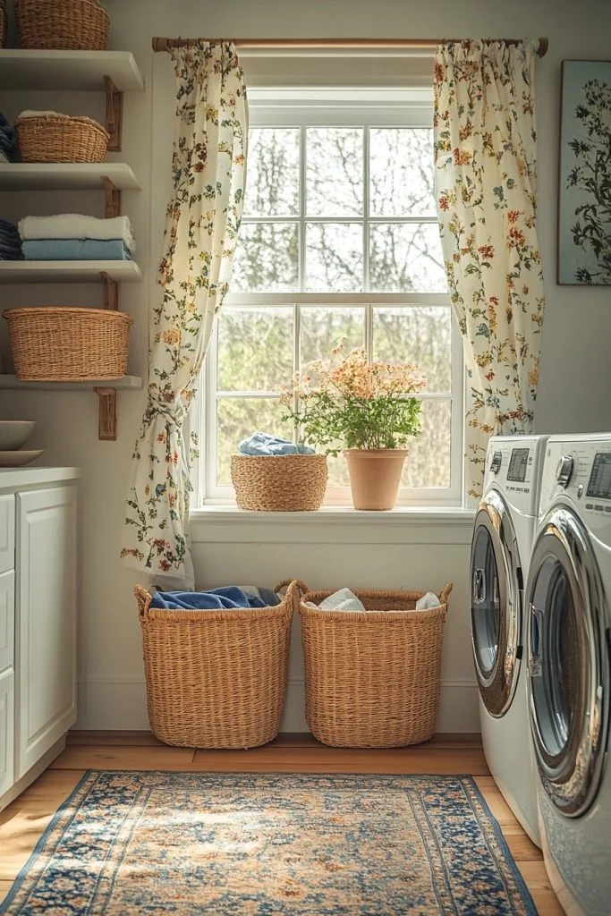 Boho Light Laundry Space