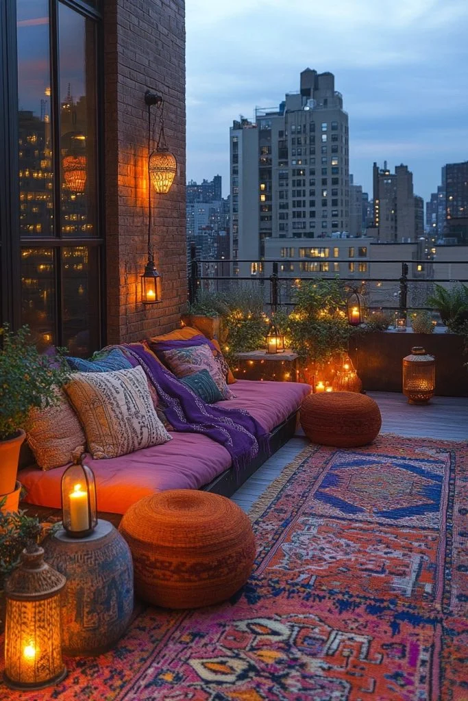 Starlit Boho Rooftop Lounge