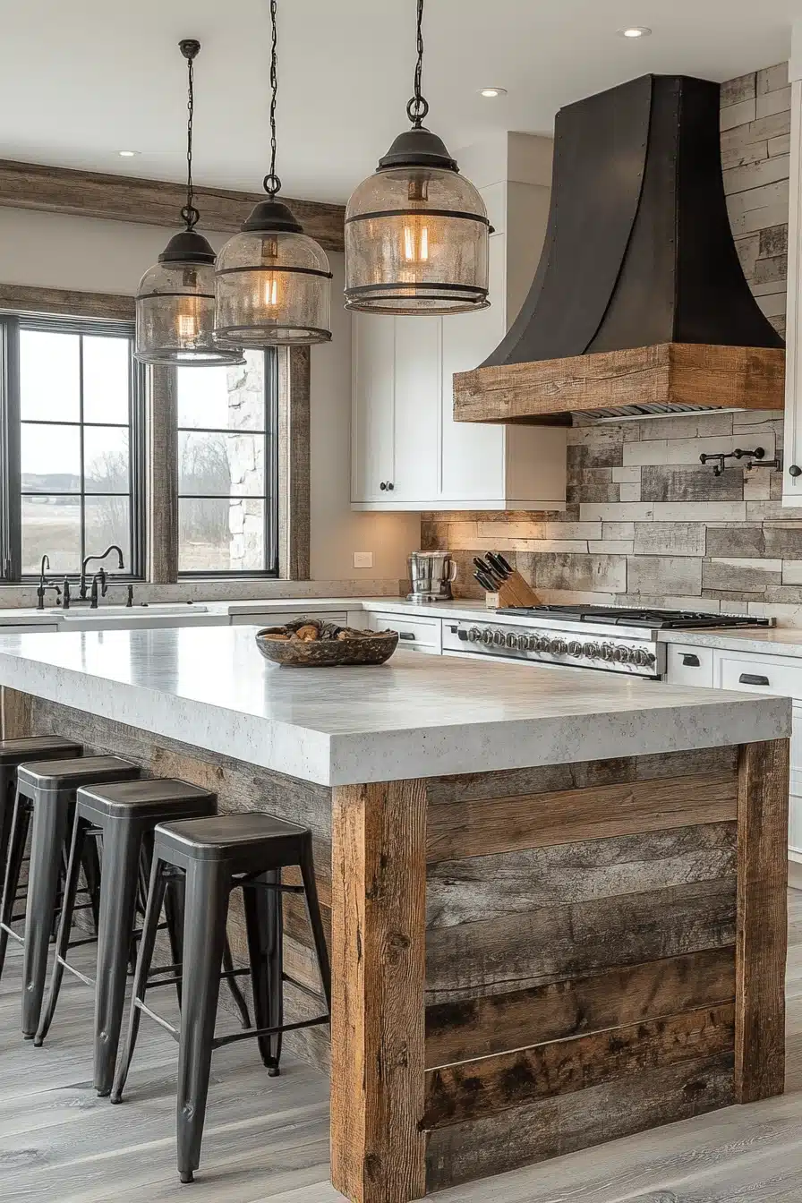 rustic kitchen island