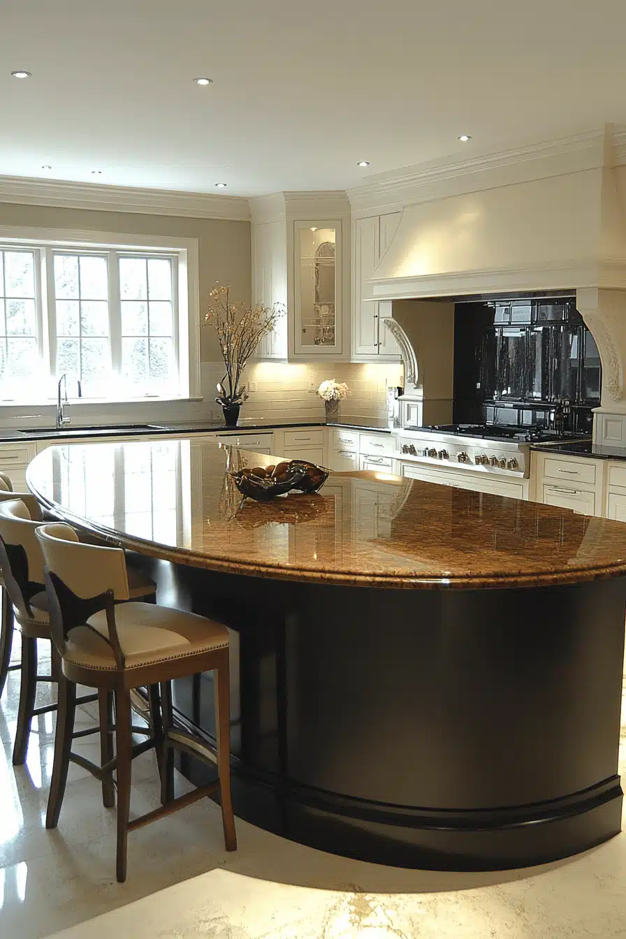 curved kitchen island