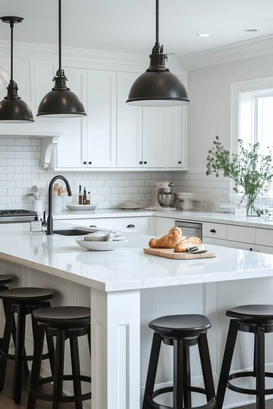 white kitchen island