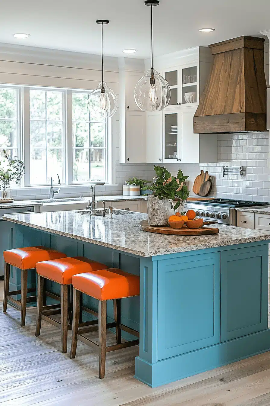 colorful kitchen island