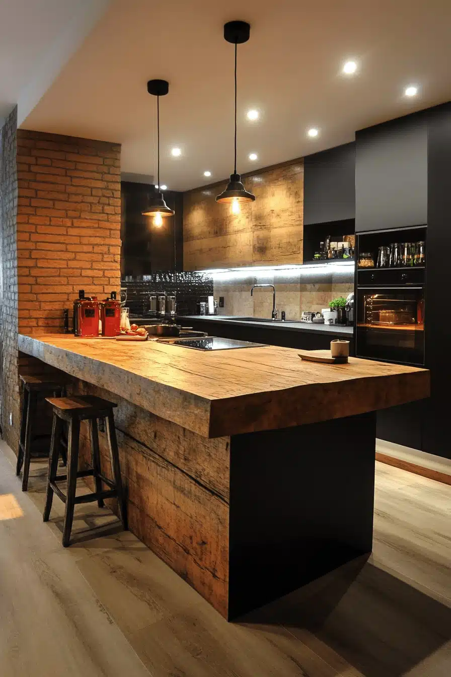 solid slab kitchen island