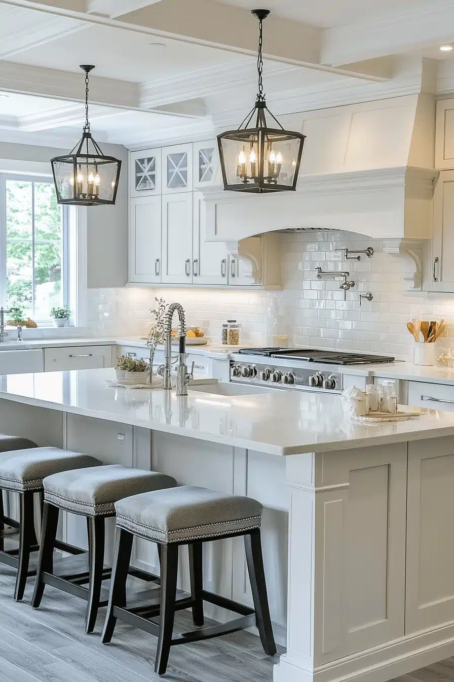 classic white kitchen island