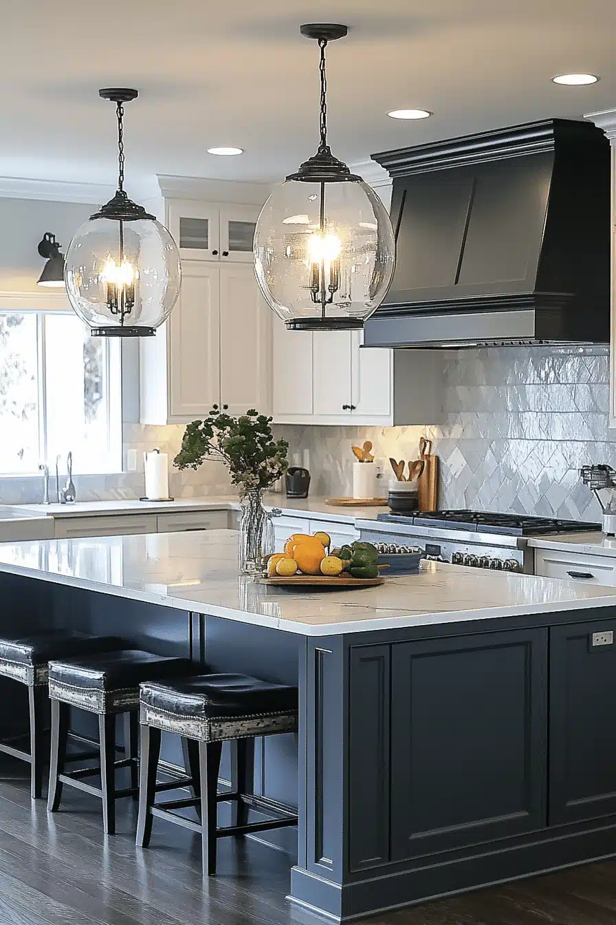 two-tone kitchen island