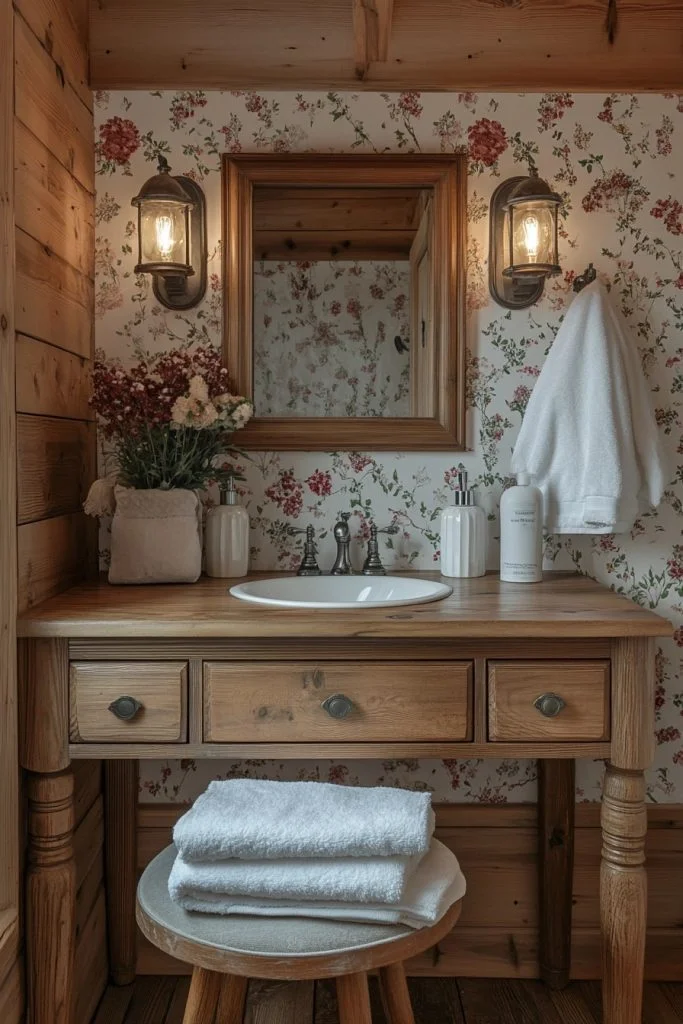 Warm Cabin Vanity Corner