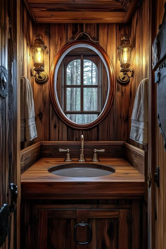 Natural Wood Sink Alcove