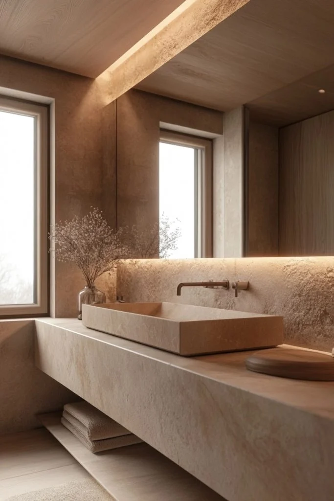 Expansive Mirror Bathroom