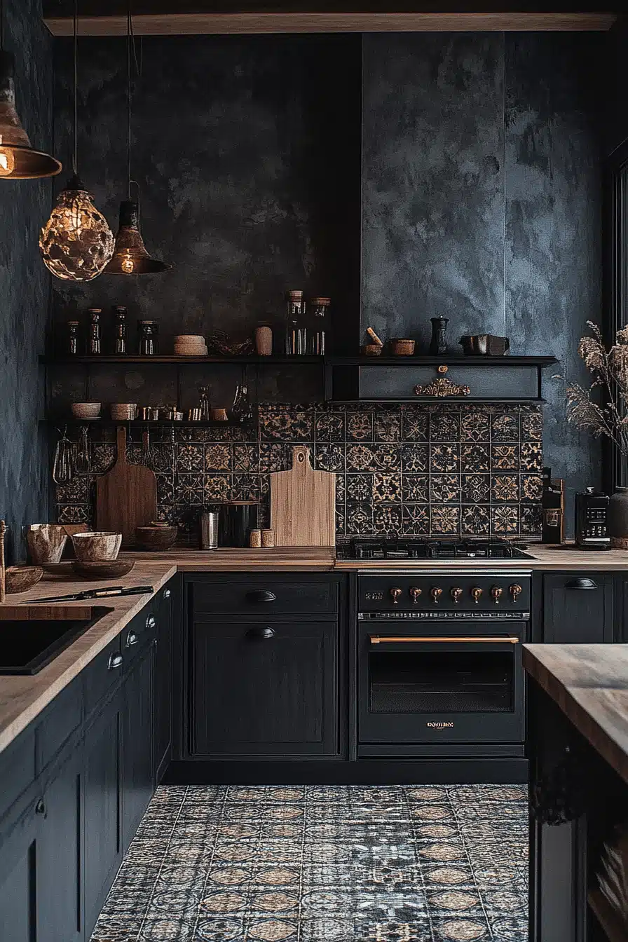small moody kitchen
