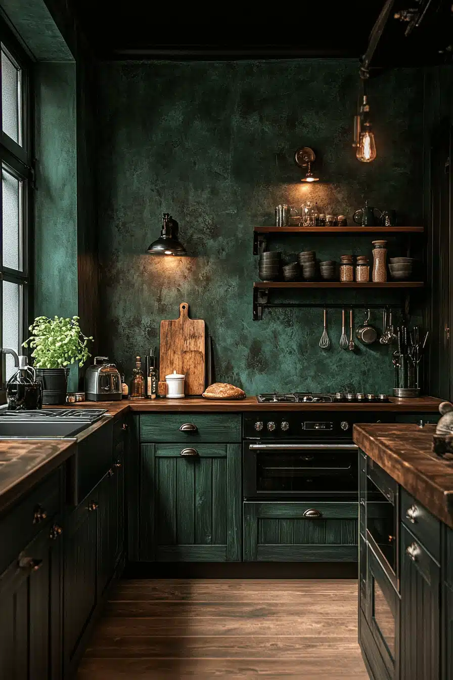 small moody kitchen